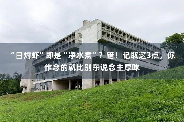 “白灼虾”即是“净水煮”？错！记取这3点，你作念的就比别东说念主厚味