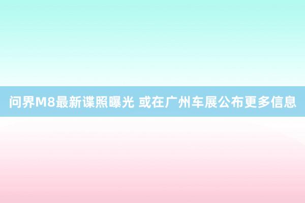 问界M8最新谍照曝光 或在广州车展公布更多信息
