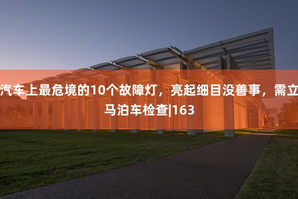 汽车上最危境的10个故障灯，亮起细目没善事，需立马泊车检查|163