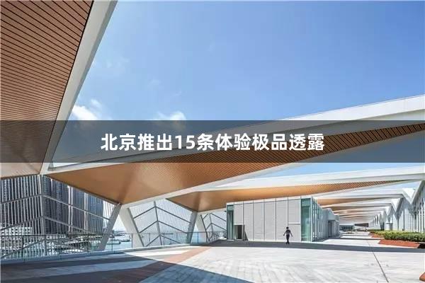 北京推出15条体验极品透露